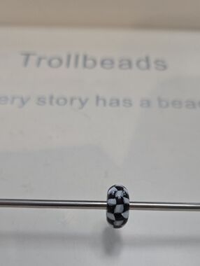 Trollbeads Monochrome Checkerboard Glass Bead
